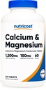 Nutricost Calcium & Magnesium Carbonaat 240 tabletten, 1200 mg Ca & 150 mg Mg per portie, 60 porties- Glutenvrij, Non-GMO