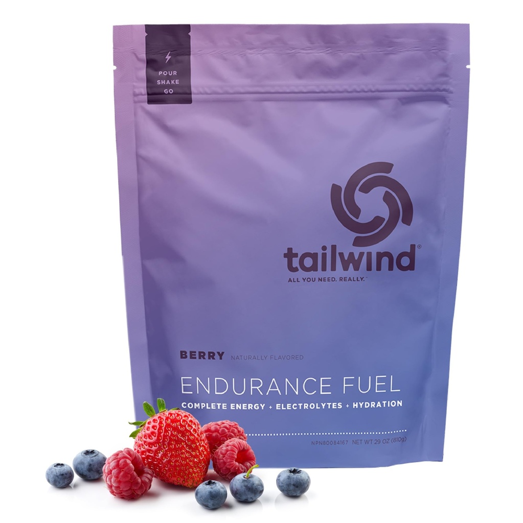Restwind Voeding Endurance Brandstof, Koolhydraat & Electrolyte Sports Drink Mix Poeder, Glutenvrij, Veganistisch, Berry, 30 porties