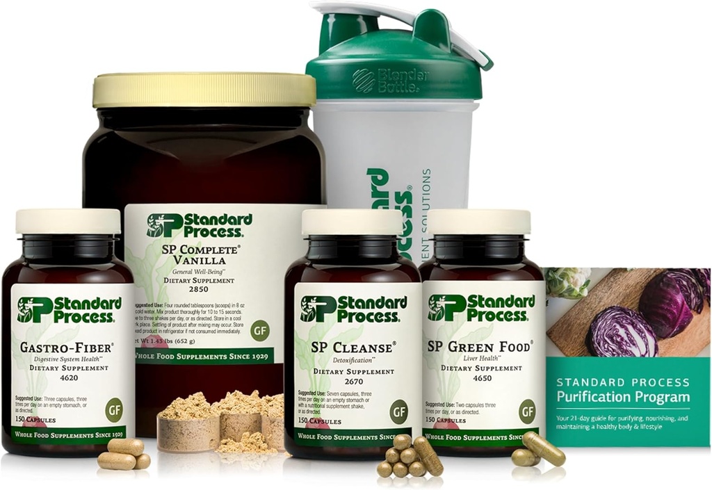 Standard Process Purification Kit met SP Complete - Detox & Liver Support - Whole Food Based Fiber Kit voor het behoud van een gezond lichaam - 21-dagen programma - Vanille