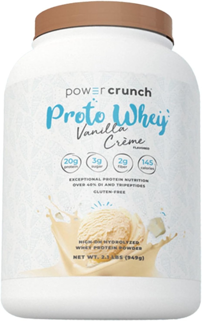 Power Crunch Proto Whey Vanilla Crème Protein Powder, 20g Protein, 26 Serves 1 Container van 2.1 LBS (949 g)