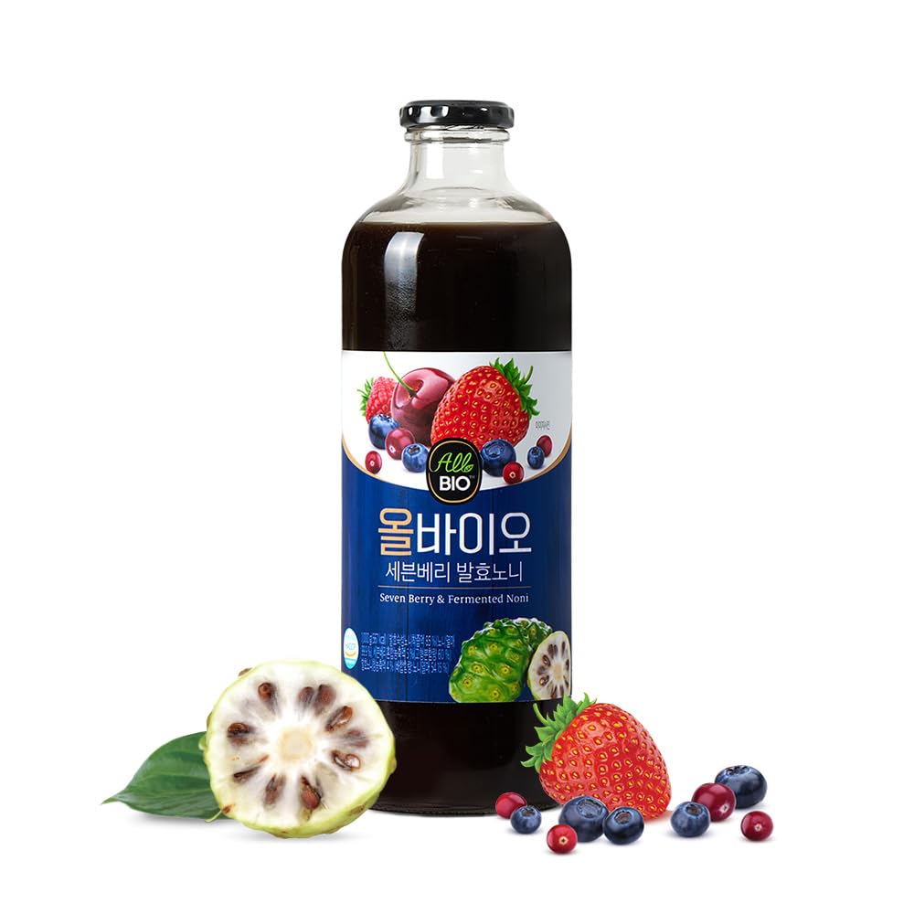 JAVA NONI JUICE EXTRACT met 7 BERRY BLEND - 33,8 fl oz (1L) Fles - 100% Pure Resveratrol & Fermented by ALLBIO