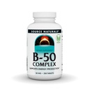 Bron Naturals B-50 Complex 50 mg B-Vitaminen voor ondersteuning van energieproductie - 250 tabletten