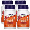 Nu Foods Now Supplementen, Vitamine D-3 5000 IE, Hoge Potentie, Structurele Ondersteuning*, 240 Softgels (4 Pack)