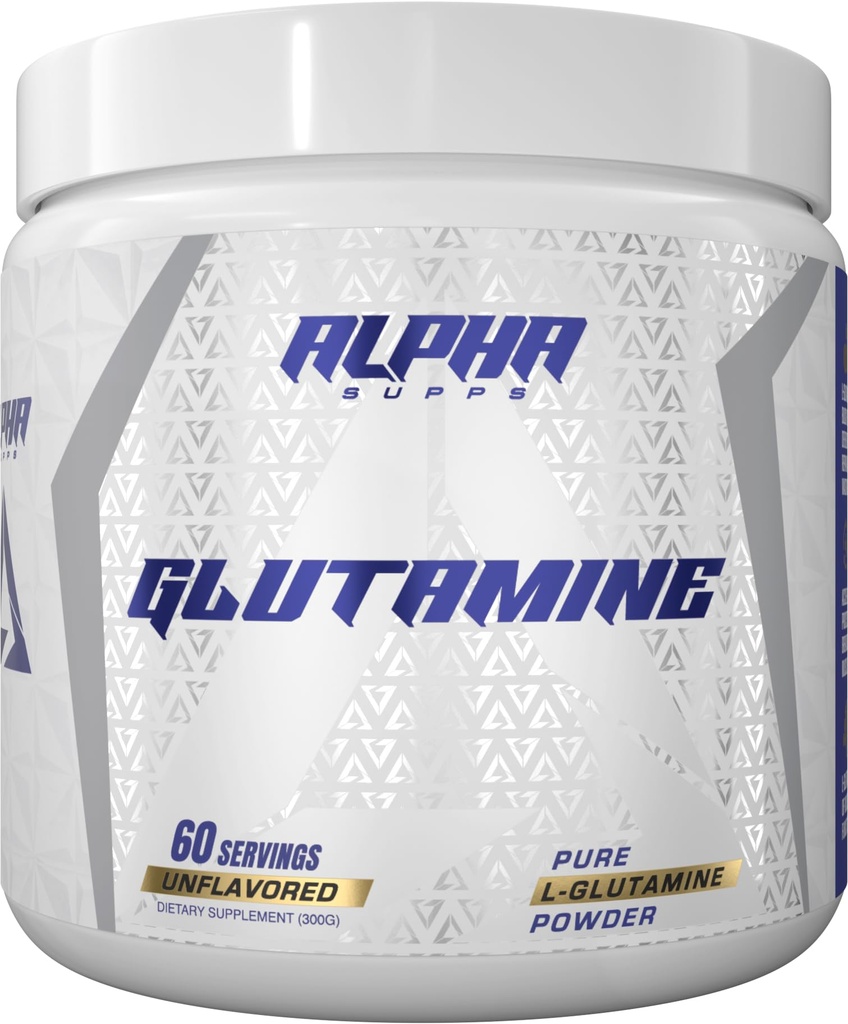Alpha Supps Pure L-Glutamine Powder - Unflavored Amino Acid, Glutamine Nutritional Supplement for Muscle Recovery, Gut & Immune Support - 60 Servings - 300 Gram