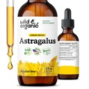 Wild & Organic Astragalus Tinctuur - Immune Support Drops w/Astragalus Root Extract - Herbal Supplement for Calmness & Relaxation - Vegan, Sugar & Alcohol Free - 2 floz
