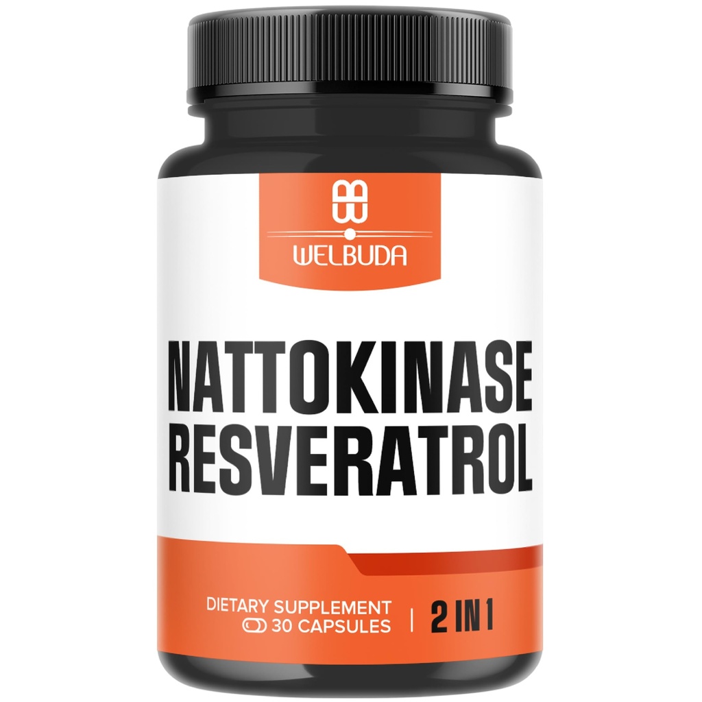 Nattokinase Supplement 3300mg met Trans-Resveratrol - Ondersteuning voor Immuniteitssysteem, Gezond Hart & Lichaamsbalans - 30 porties