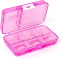 Pillen Organisator, Portable Pill Case, 9 compartimenten Vocht-Proof Travel Pill Case voor Vitaminen, Geneeskunde, Visolie, Supplementen, Pillen Dispenser (Roze)