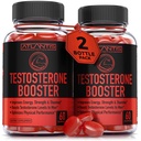 Atlantis Nutrition Testosteron Booster Gummies for Men - Verbetert sterkte en uithoudingsvermogen - Optimaliseert prestaties en mannelijke versterking - Made with Tribulus, Horny Goat Weed, Maca Root 2Pack (120 Gummies)