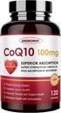 CoQ10-100mg-Softgels met PQQ, BioPerine & Omega-3, Co-enzym Q10 Supplement voor hoge absorptie, krachtige antioxidant, ondersteuning hart en energieproductie