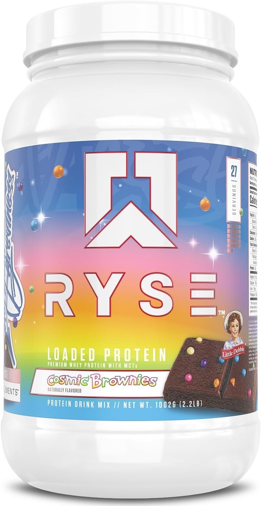 RYSE Geladen Proteïnepoeder - Little Debbie Cosmic Brownie - 25g Wei Proteïne Isolaat & Concentraat met Prebiotische Vezel & MCT's - Low Carb, Low Sugar, Digestief-Friendly - 27 Servers / 2 lb Tub