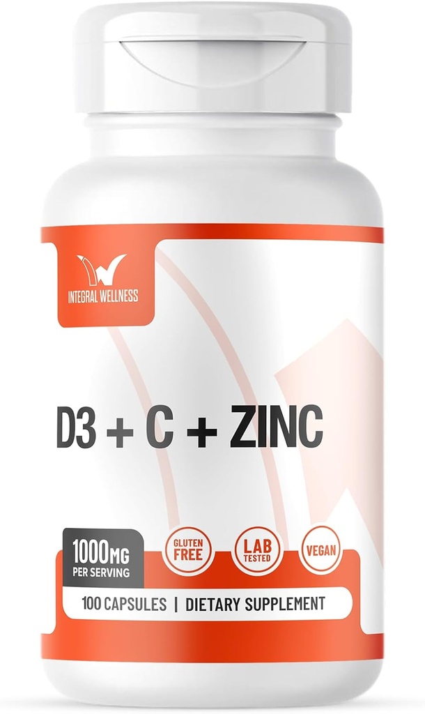 Vitamine Complex w/Vitamine D3, C, K2 en Zink (100 capsules) - Filtervrij, 3rd Party Tested, Klinisch gedoseerd, Biobeschikbaarheidsformulieren