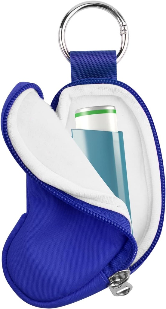Beautyflier Astma Inhalator Case Holder Travel Handige Mini Bag voor volwassenen en kinderen, Omvat niet Inhalator (blauw)