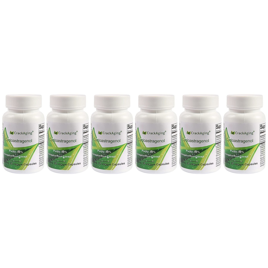 Cracking Super-Absorptie Cycloastragenol 98% 25mg/Cap 180 Caps in 6 Flessen Immuun Ondersteuning 