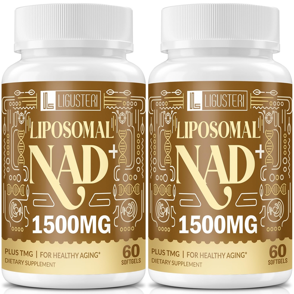 1500 MG Liposomal NAD+, 98% + Absorptie, NAD+ Supplement voor vrouwen en mannen met TMG, voor Veroudering Verdediging, Cellular Energy, Hart & Hersenfunctie, Levensduur, 120 Softgels