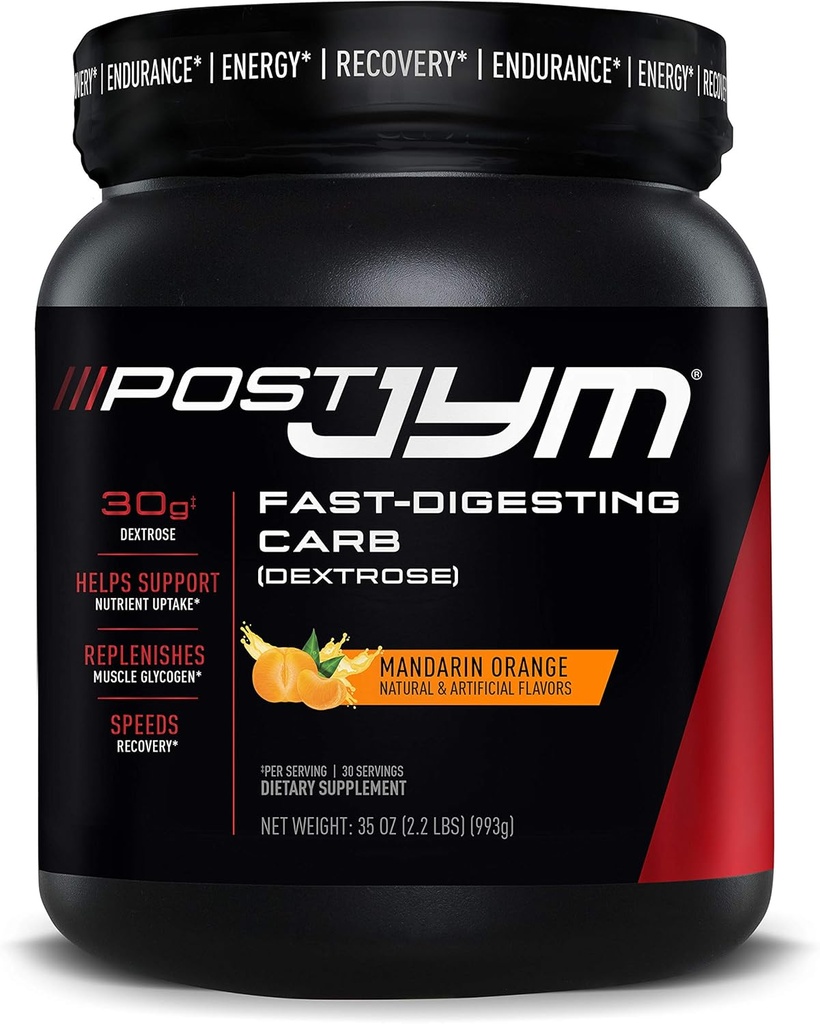 JYM Supplement Science Post Fast-Digesting Carb - Post-workout herstel Pure Dextrose, JYM Supplement Wetenschap, Mandarijn Oranje Smaak, 30 Servers