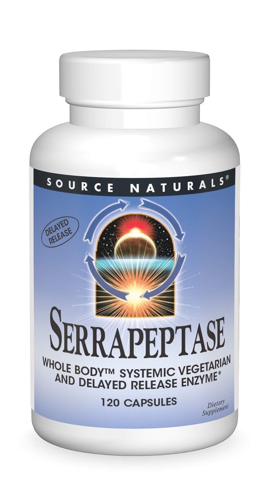 Bron Naturals Serrapeptase - Vertraagde Release Enzyme - 120 Vegetarische Capsules