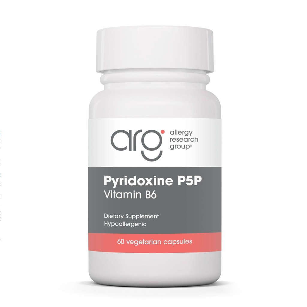 Allergie Onderzoeksgroep Pyridoxine P5P Supplement - Actieve Vitamine B6 275mg, Pyridoxaal-5-Fosfaat, Metabolisme Ondersteuning, Hypoallergeen, Vegetarische Capsules - 60 Tellen