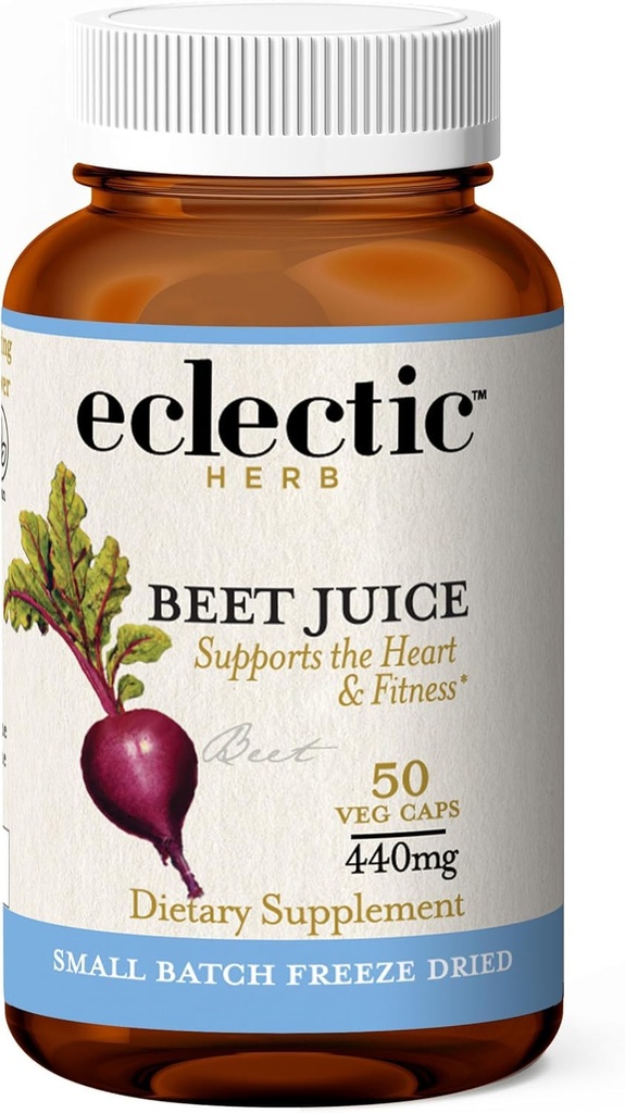 Eclectisch kruid Raw Fresh Freeze-Dried Non-GMO Beetsap 50 CT (400 mg)