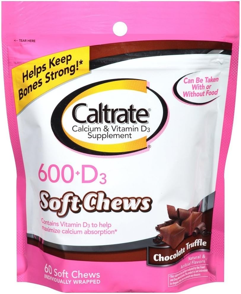 Caltrate 600 + D zachte kauwen, chocolade Truffel, 60 telling (2 pack)