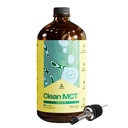 LevelUp Clean MCT Olie - 100% Caprylic C8 voor energie, focus, Gut Health, Brain Superfuel - Keto Supplement voor Ketogene Koffie en Ketonen - Non-GMO (32 oz glazen fles)