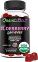 USDA Biologische Vlierbes Gummies - Hoge Potentie 150mg Biologische Vlierbes Gummies voor volwassenen en kinderen met vitamine C & Zink - Immune Support Gummies - Vegan, Gelatine & Glutenvrij - 60 Tel.