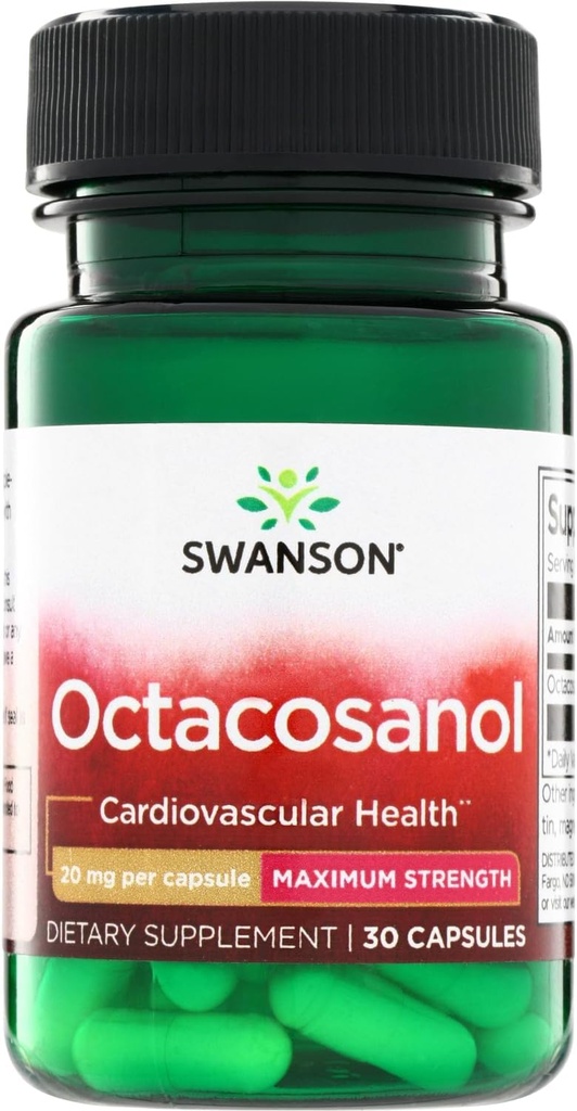 Swanson Maximum Sterke Octacosanol 20 Milligrammen 30 Capsules