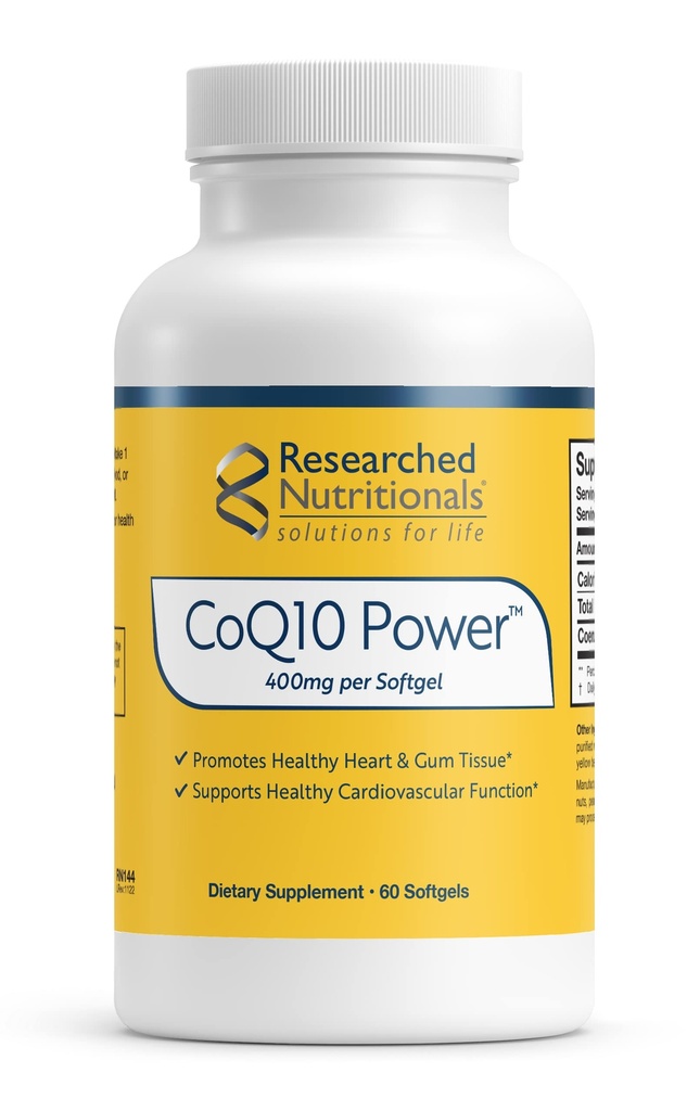 Onderzoek naar voedingssupplementen CoQ10 400mg Softgels for Heart Health - Therapeutic-Strength Coenzyme Q10 Supplement - Ondersteuning van natuurlijke energie en immuunfunctie, bevorderen van gezonde gumweefsel (60 Softgels)