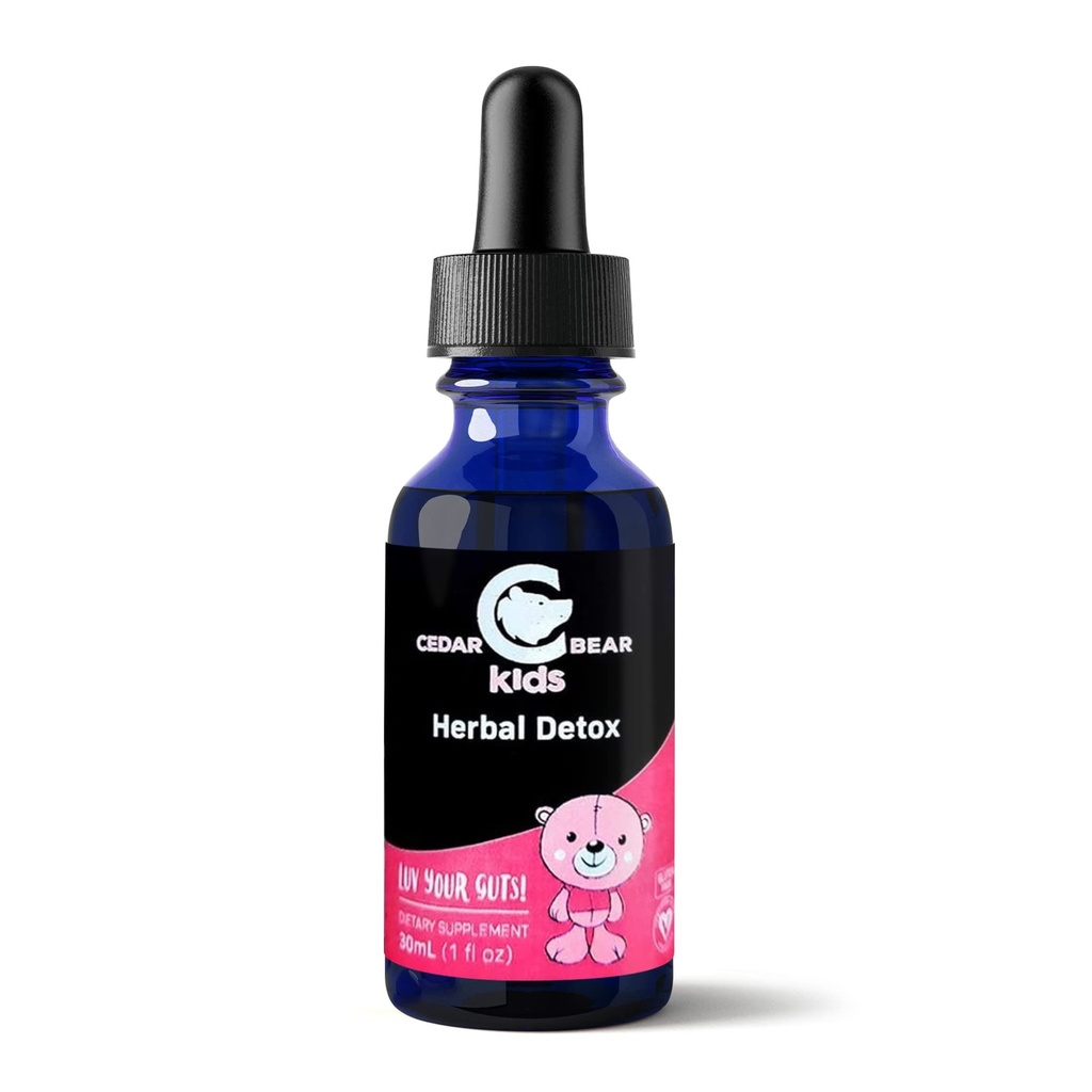 Cedar Bear Herbal Detox for Kids is a Liquid Herbal Supplement That Helps The Immune System & Protects Organs That are Often affected 1 fl oz / 30 ml