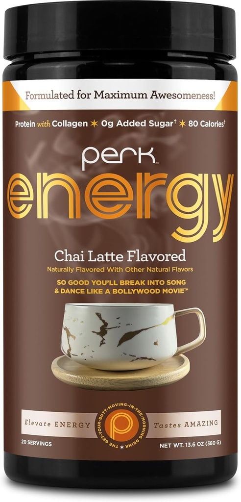 Perk Energy Original Chai Latte Flavored Drink Powder (20 porties) - Glutenvrij, Pindavrij