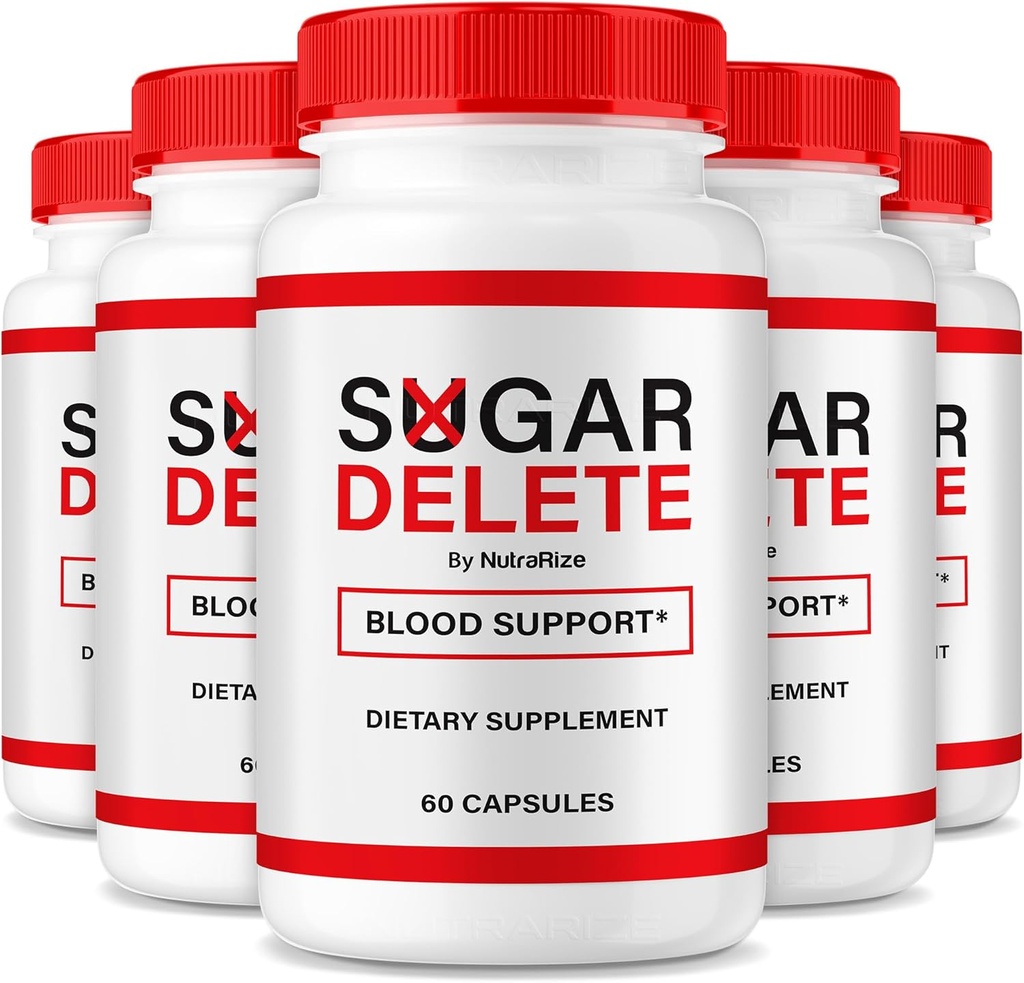 NutraRize (5 Pack) Sugar Delete Capsules, Officiële Ondersteuning Formule voor de algehele gezondheid, Suiker Verwijder pillen om gezond stabiele niveaus te behouden, Premium SugarDelete Pastillas Review (300 Capsules)