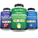 Nutrivein Premium TUDCA, Berberine Supplementen, en Ashwagandha Supplementen bundel: High-Absorptie Berberine Complex, Ashwagandha Root Extract, & TUDCA voor Detox, Vitality & Well-Being