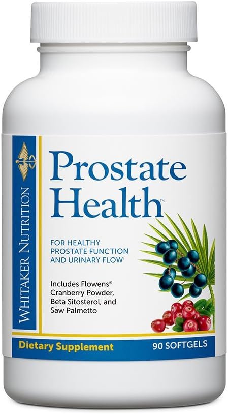 Dr. Whitaker's Prostate Health met Saw Palmetto Extract, Flowens Cranberry Powder en Beta Sitosterol om Prostaatfunctie te ondersteunen, Bladder Gezondheid, en bevordert Peak Urinary Flow, 90 softgels
