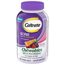Caltrate kauwtabletten 600 +D3 Plus Mineralen Calcium en Vitamine D, Suikervrij, Kers, Oranje en Fruit Punch, 90 Tellen