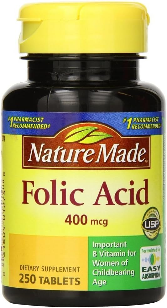 Nature Made Folic Acid 400 mcg 250 Tellen (5 verpakkingen)