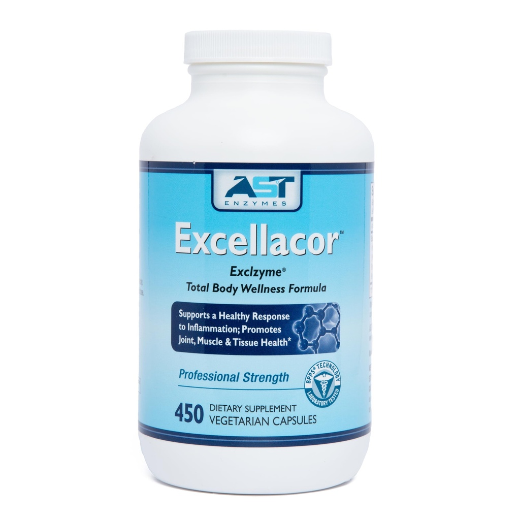 AST Enzymen Excellacor-450 Vegetarische Capsules-Premium Natural Systemic Enzyme Formula-Total Body Support - Bevat Acid-Resistant Serrapeptase - Ondersteunt gezonde ontsteking en gewrichten