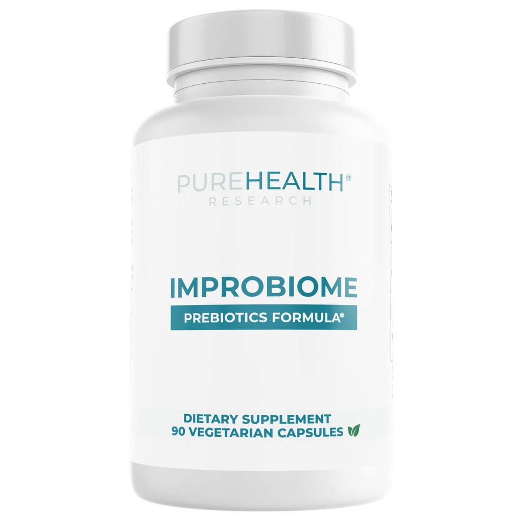 PUREHEALTH ONDERZOEK Improbiome Prebiotic Fiber Supplement - Natuurlijke ondersteuning voor gezonde Gut Prebiotica - Digestieve voedingssupplementen - Apple pectine Capsules - 90ct