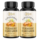 Liposomal Turmeric Curcumin Supplement - 2000mg, 95% Curcuminoid Extract met Piperine - 60 Softgels (2 fles)