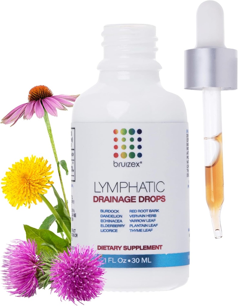 Lymphatic Drainage Drops for Surgery Recovery & Lymphatic Health, Unflavored, Use Post Liposuction, BBL & Tummy Tuck, Natural Herbal Blend of Dandelion Root, Burdock Root, Echinacea, 1 Fl Oz