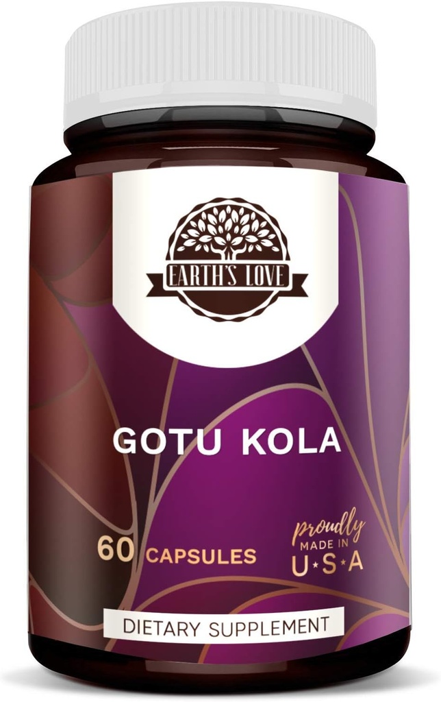 Earth's Love - Gotu Kola 60 Capsules, 500 mg, Gotu Kola (Centella Asiatica) Gedroogde Kruiden (60 capsules)