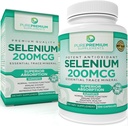 PurePremium Selenium 200mcg Supplement - L Selenomethionine Essential Mineral - Dagelijkse ondersteuning voor normale schildklier, Immuunsysteem. Normale prostaatfunctie - 3 maanden levering - 100 capsules