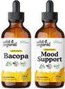 Wild & Organic Bacopa Tinctuur 4 fl oz & Mood Ondersteuning Tinctuur 4 fl oz