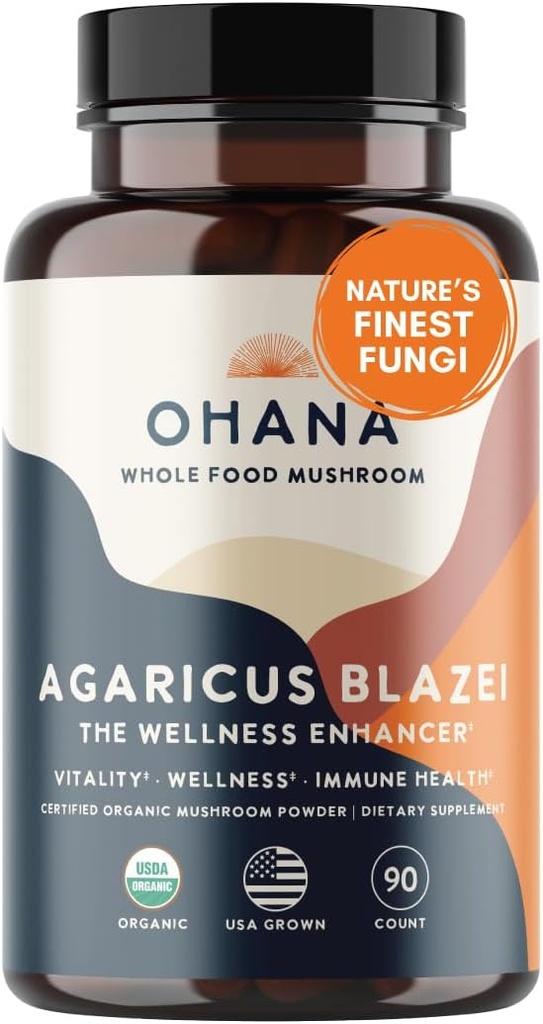 Aloha Medicinals Pure Agaricus Blazei 500 mg 90 Vegetarische Capsules Gecertificeerd Biologisch