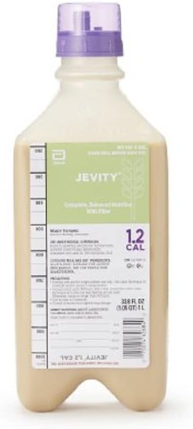 Jevity Plus Ross Ready-to-Hang 1.2 Cal/Ml High-Nitrogen Liquid Nutrition Met Gepatenteerde Fiber Blend 1000 Ml met Adapter Cap - 1 geval van 8