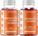 Vitamatic Magnesium & Vitamin D3 Gummies Combo - 60 Veganisten tellen elk