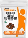 BulkSupplements.com Biologische Chaga Paddestoelenpoeder - Chaga Paddenstoelensupplement, Superfood Supplement - Vegan & Glutenvrij, 500mg per portie, 250g (8.8 oz) (pakket van 1)