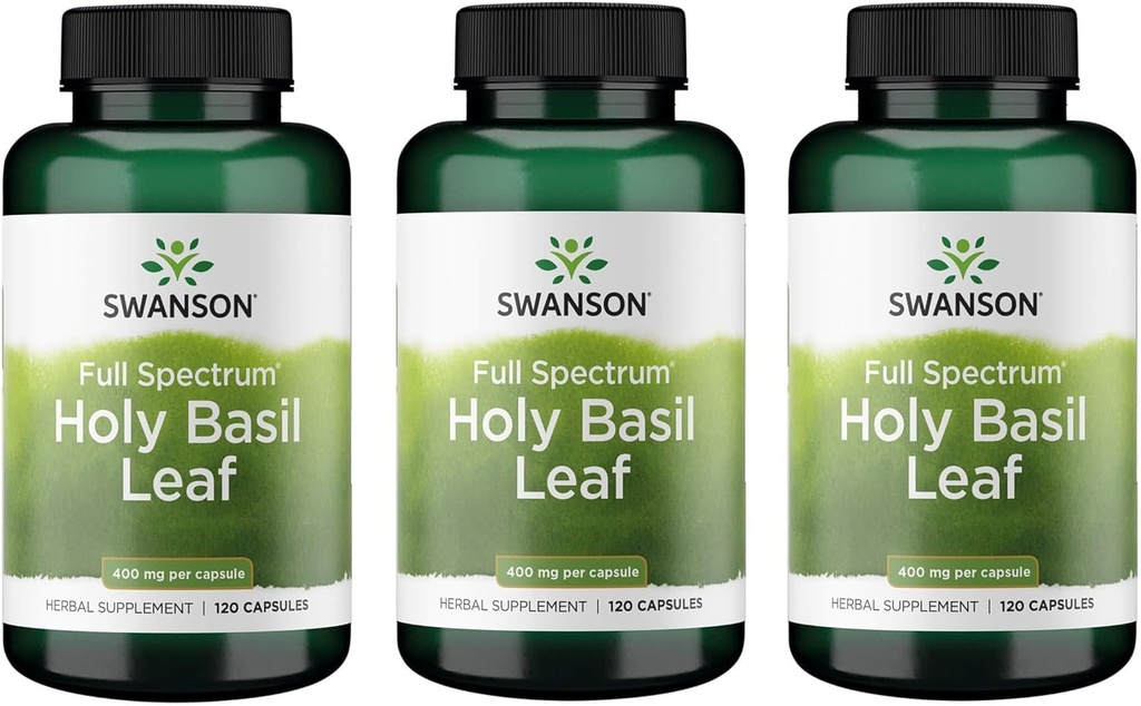 Swanson Holy Basil Leaf (Tulsi) - (120 capsules, 800 mg per portie) 3 Pack
