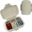 Travel pil Organizer - Duurzame, waterdichte pil Case Travel Grootte met 3 Compartiments - Compacte pil Travel Case voor vitaminen, supplementen, geneeskunde - Travel pil containers voor Purse (White)