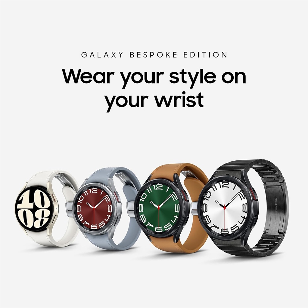Samsung Galaxy Watch 6 Bespoke Edition 44mm Exclusieve Bluetooth Smartwatch, Gezondheid, Fitness, Slaap Tracker, Hartslag Monitor, Sapphire Crystal Glass, Amerikaanse versie, Graphite Band, Milanese zwart