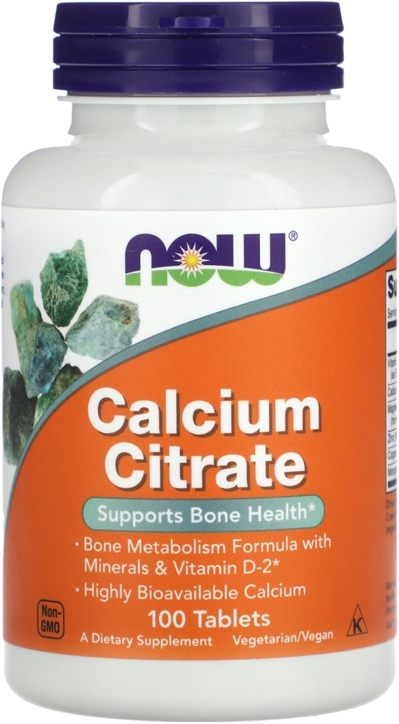 Calcium citraat, 100 tabs door nu Foods