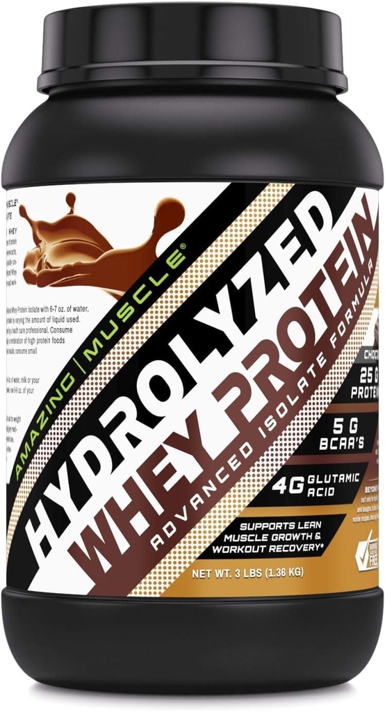 Verbazingwekkende spier Ultra Pure Gehydrolyseerde Wei Proteine Isolaat * Ondersteunt Lean Muscle Growth & Rapid Recovery (Chocolaat)